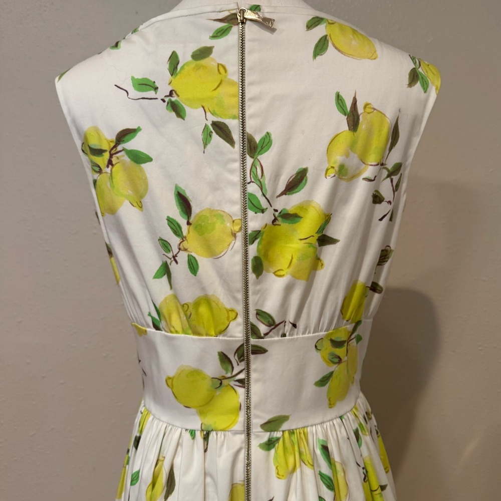 Kate Spade Lyric White and Yellow Lemon Print Dress Size 8 - Picture 7 of 10